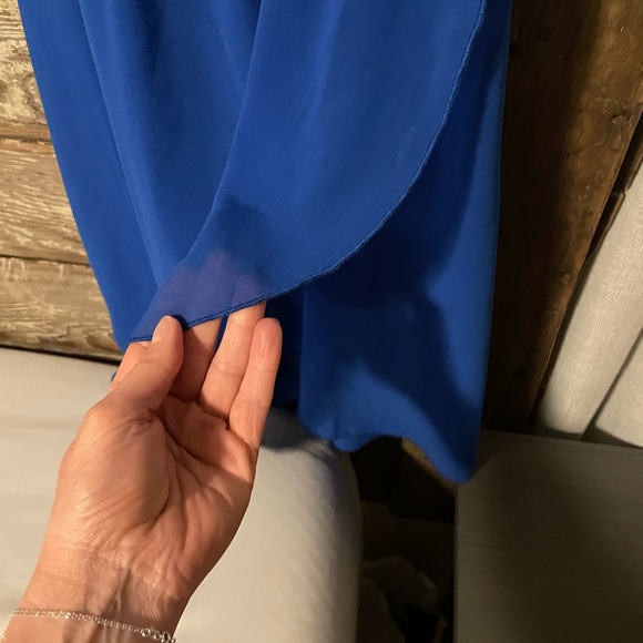 Vintage Havana Royal Blue Tiered Mini Dress Size Small - Picture 6 of 6